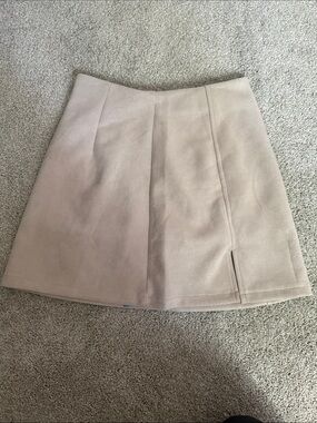 Cupshe Soft Taupe A-Line Mini Skirt